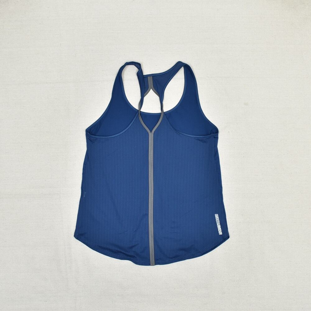 Under Armour Women Tank Top Crew Neck Sleeveless Polyester Blue Size L - Picture 3 of 8